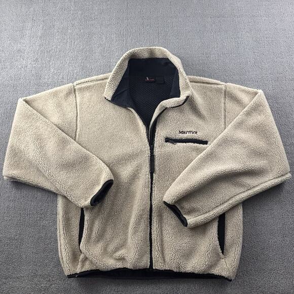 Marmot Jacket Adult Extra Large Beige Fleece Full Zip Long Sleeve Outdoor Casual - Picture 1 of 14